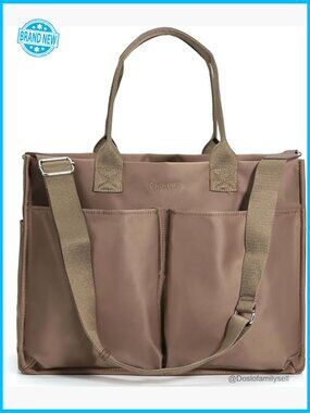 Nylon Tote Handbag Large Compartments Adjustable Strap Travel Casual Chic